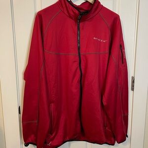 Space X red full zip jacket w/ black trim & zippered pockets mens sz 3XL